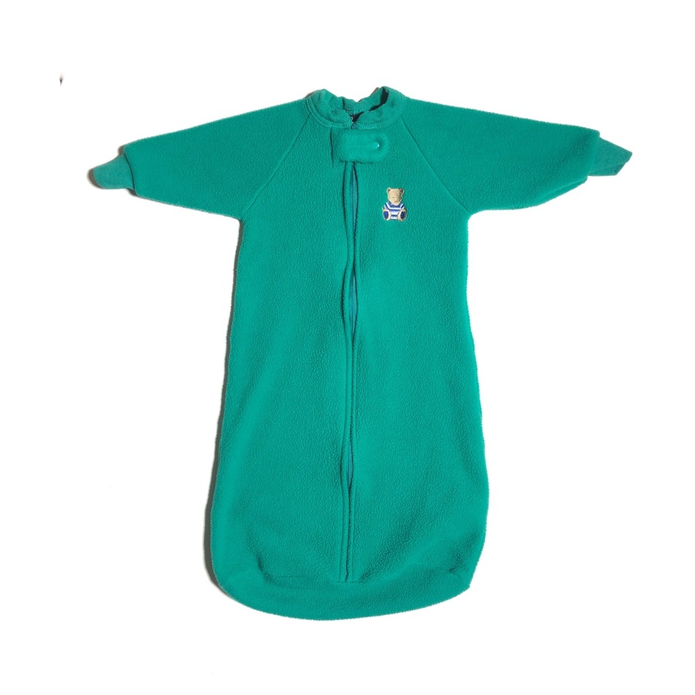 Vintage Carters Green Fleece Teddy Sleep Sack
